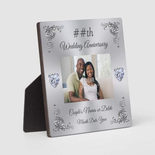 安パーソナライズされた価のアニバーサリーギフト、写真 フォトプラーク (正面)