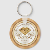 安パーソナライズされた50周年記念結婚奨励金 キーホルダー (正面)