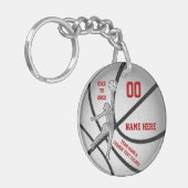 安価でパーソナライズなバスケットボールのキーホルダー キーホルダー (正面左)