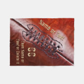 安価でパーソナライズなフットボール毛布、3文字 フリースブランケット (正面(横))