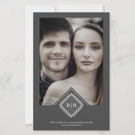 安価なイニシャルのオーナメントレ結婚ース洗練 (裏面)