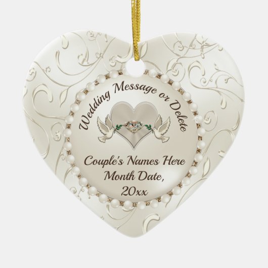 安価なウェディングギフト結婚、のオーナメント セラミックオーナメント (正面)