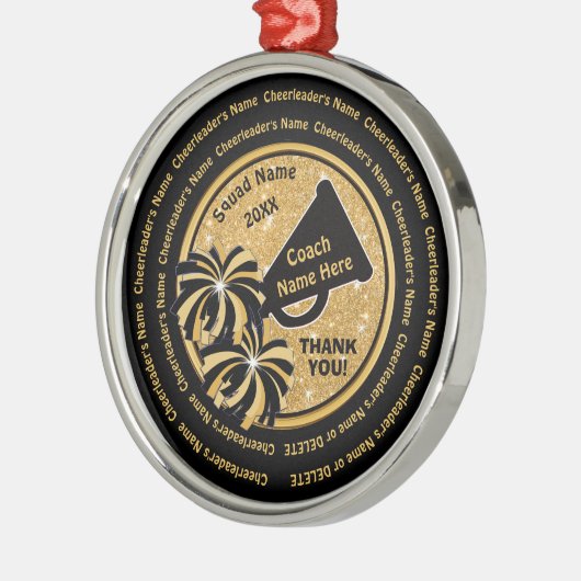 安価なカスタムチアリーティングコーチギフトアイディア メタルオーナメント (左)