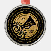 安価なカスタムチアリーティングコーチギフトアイディア メタルオーナメント (正面)