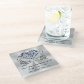 安価なダイヤモンドの結婚記念日のギフトのアイディア ガラスコースター (アングル)