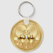 安価なハート結婚50周年記念 キーホルダー (正面)