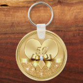 安価なハート結婚50周年記念 キーホルダー (正面)