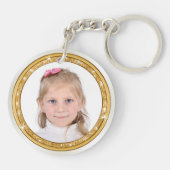 安価なパーソナライズされたキーリング写真と文字 キーホルダー (裏面)