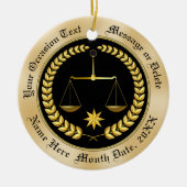 安価なパーソナライズされた弁護士オーナメント、セラミック セラミックオーナメント (正面)