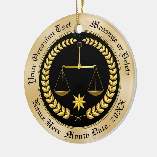 安価なパーソナライズされた弁護士オーナメント、セラミック セラミックオーナメント (左)