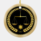 安価なパーソナライズされた弁護士オーナメント、セラミック セラミックオーナメント (裏面)