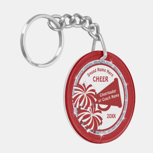 安価なパーソナライズされた応援チームのギフトアイディア、 キーホルダー (正面左)