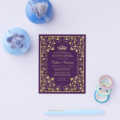 安価なパープルバイオレット フラワーデザイン ゴールド ティアラ キンセアニエラ チラシ (シングル)