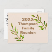 安価なファミリ懇親会発表招待状 ポストカード (正面/裏面)