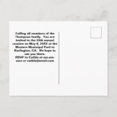 安価なファミリ懇親会発表招待状 ポストカード (裏面)