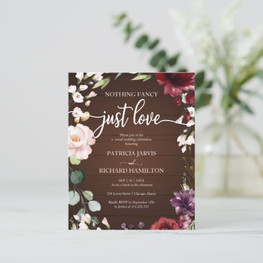 安価なファンシー結婚式招待状なし (スタンド正面)