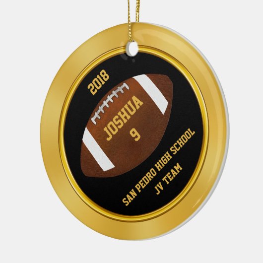 安価なフットボールはパーソナライズ飾ります セラミックオーナメント (左)
