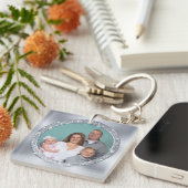 安価なフパーソナライズされたォトキーチェーン両面 キーホルダー (正面右)