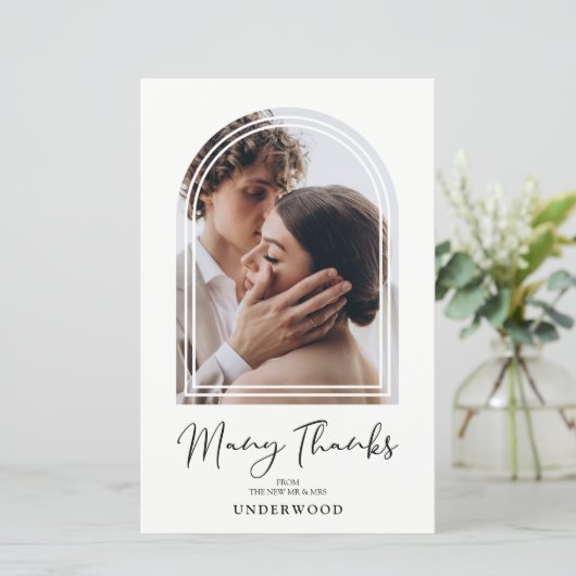 安価なミニマリストアーチ効果結婚写真 (スタンド正面)