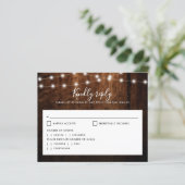 安価なラスティックウッドとストリングライトの結婚式RSVP (スタンド正面)