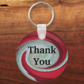 安価な感謝トークンレッドスワールデザイン キーホルダー (正面)