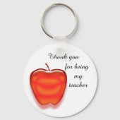 安価な明るい赤りんご有難先生 キーホルダー (正面)