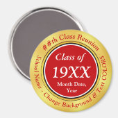 安価な赤、白、金ゴールド、クラスの懇親会の好意 マグネット (正面/裏面)