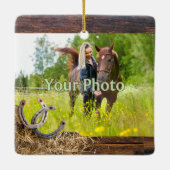 安価な2枚の写真、馬の悔やみや弔慰ギフト、 セラミックオーナメント (裏面)