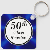 安価な50年間クラスの懇親会土産、青 キーホルダー (裏面)