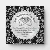 安価な60番目の誕生日ギフトアイディア、彼女の任意の年 フォトプラーク (正面)