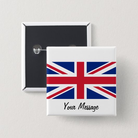 安価の英国国旗の旗のバッジの名札 缶バッジ (正面&裏面)