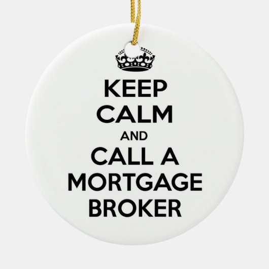 安保心してモーゲージブローカーを呼び出す セラミックオーナメント (正面)