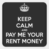 安保心して私にあなたの家賃のステッカーを払う スクエアシール (正面)