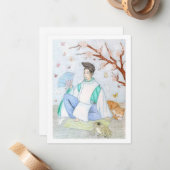 安倍晴明オリジナルのアートワーク ノートカード (正面/裏面インサイチュ)