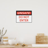 安全でないサインを入力しない ポスター (キッチン)