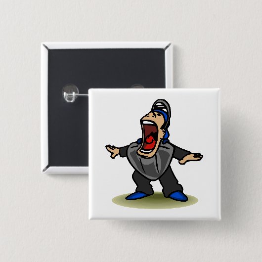 安全で大きい口のアンパイヤ 缶バッジ (正面&裏面)