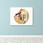 安全で安全なを手に入れ走!、放棄された農村事業 キャンバスプリント (インサイチュ (ウッドフロア))