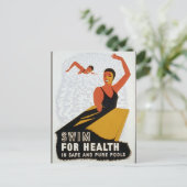 安全で純粋なプールで健康のために泳ぐ ポストカード (スタンド正面)