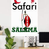 安全で美しいサファリ旅行をする ポスター (ホームオフィス)