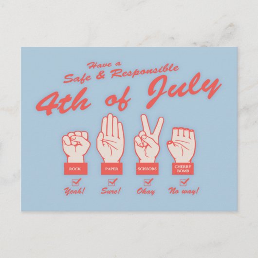 安全で責任ある4番目 ポストカード (正面)