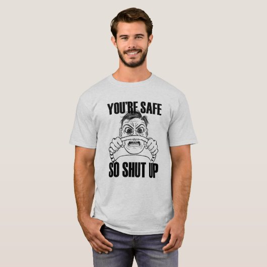 安全なそう締められたワイシャツです Tシャツ (正面フル)