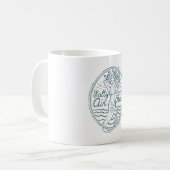 安全なエリア付きエアヘアモーグ コーヒーマグカップ (正面左)