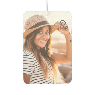 安全なキャプションと写真パーソナライズされたハート図形 カーエアーフレッシュナー