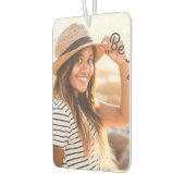 安全なキャプションと写真パーソナライズされたハート図形 カーエアーフレッシュナー (左)