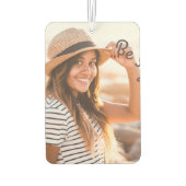 安全なキャプションと写真パーソナライズされたハート図形 カーエアーフレッシュナー (裏面)