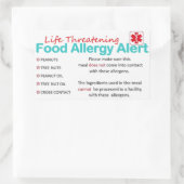 安全なシール – ピーナッツと木のナッツアレルギー 長方形シール (バッグ)