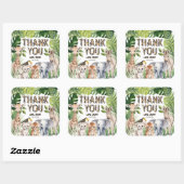 安全なテーマのジャングル動物に感謝 スクエアシール (シート)