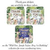 安全なテーマのジャングル動物に感謝 スクエアシール