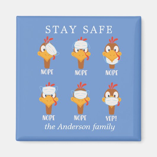 安全なトルコの顔マスク汎発性モノグラム マグネット (正面)