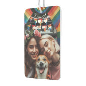 安全なレズビアンカップルの愛をドライブ | カスタム写真 カーエアーフレッシュナー (左)